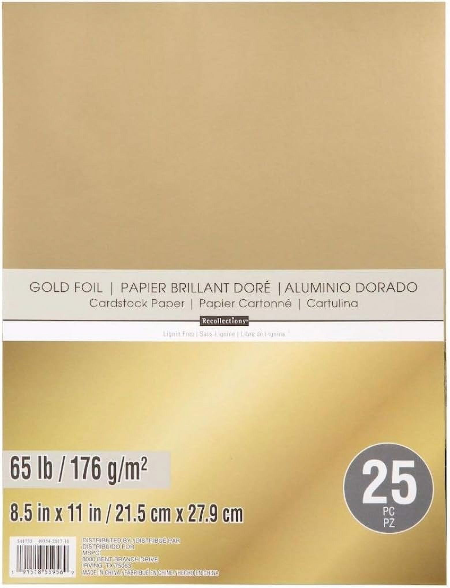 Metallic Cardboard Sheets in Gold Foil for Arts & Crafts Supplies (Letter  Size, 50-Pack)