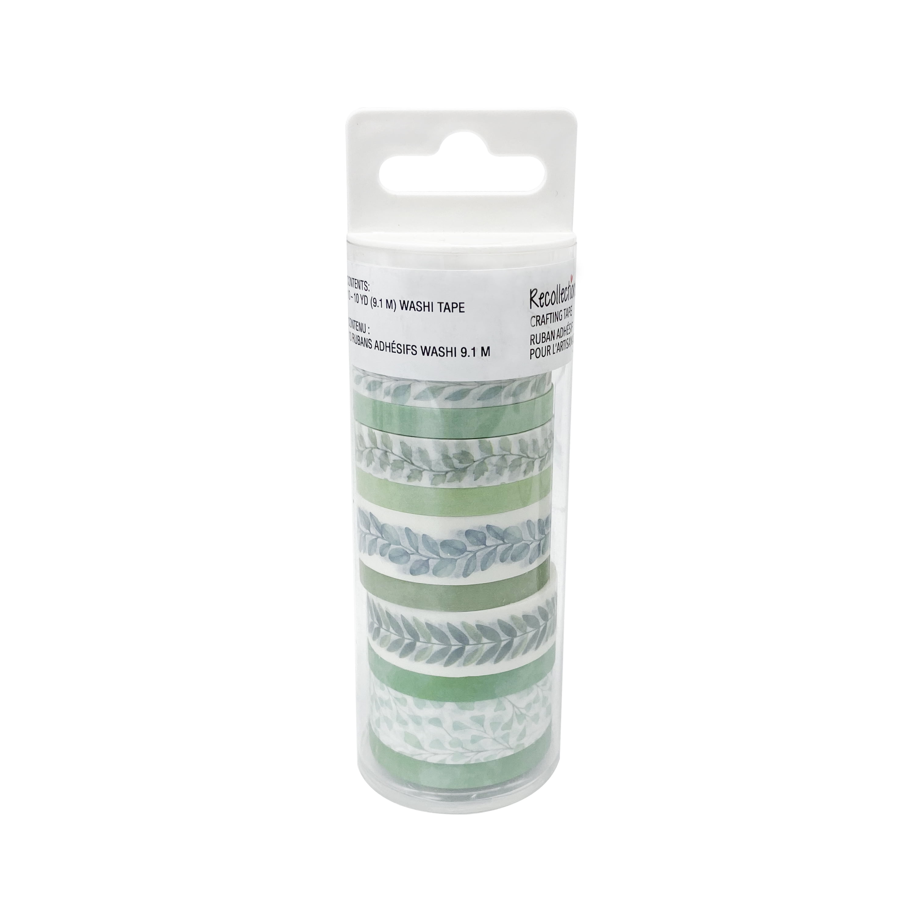 Recollections Greenery Washi Tape Set in Tube, 12 Pack