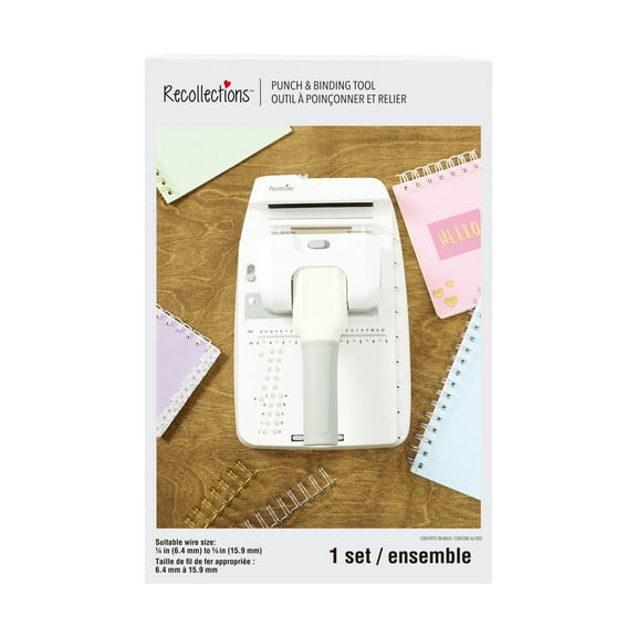Recollections Punch and Binding Machine - All-in-One Journal and Planner Maker - White - 11.13" x 7" - 3-Piece Set