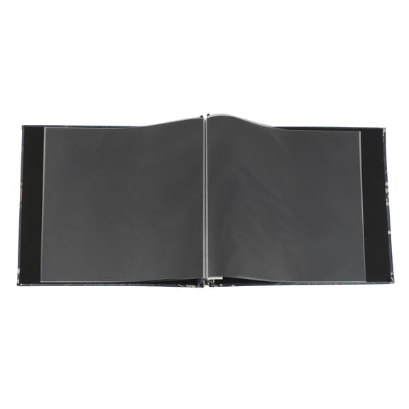 Recollections Scrapbook Album - "Beautiful Moments" Floral Faux Leather - Navy/Gold - 12" x 12" - 10 Sheets - 1-Pack