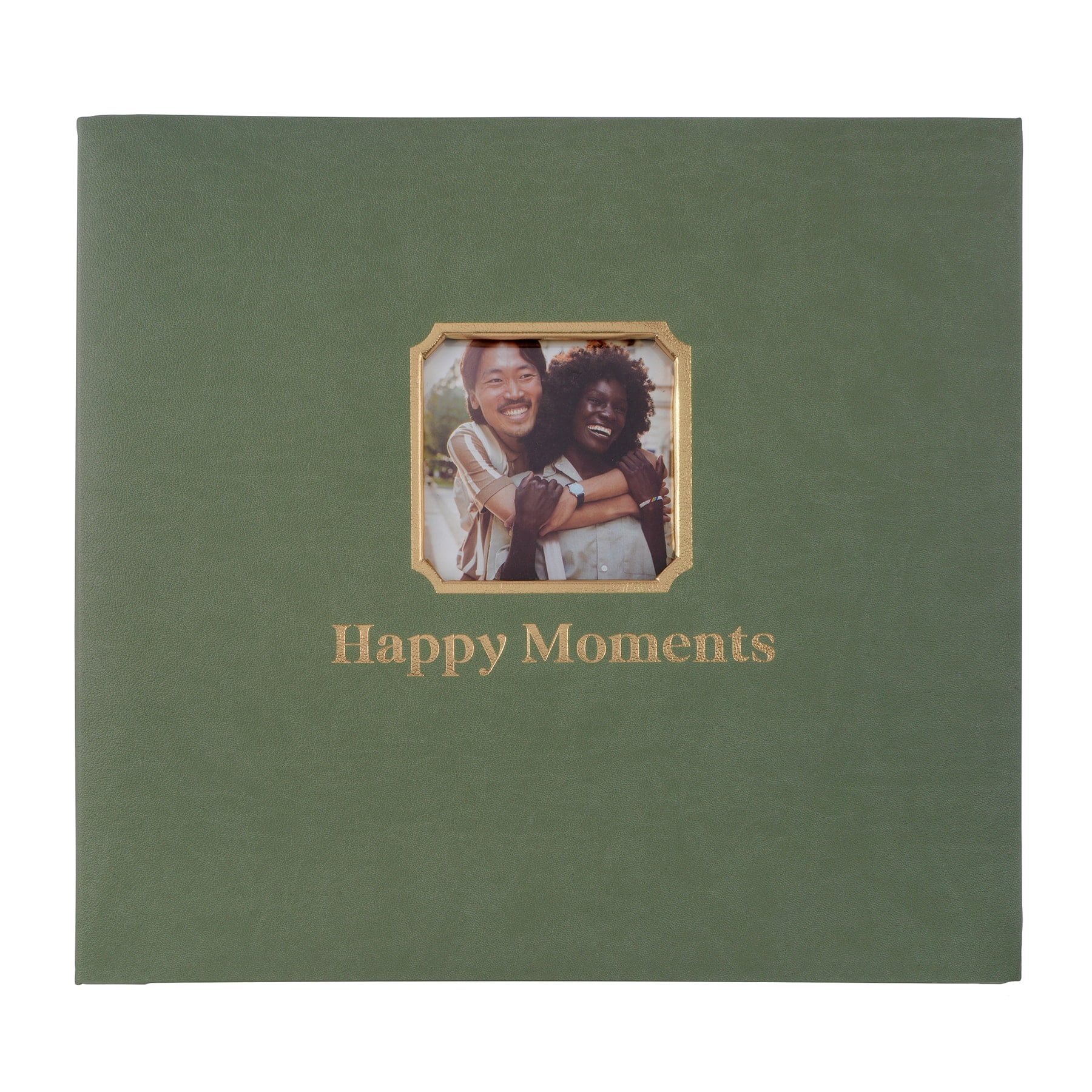 Recollections Scrapbook Album, "Happy Moments" Faux Leather Post Bound, Green, 12" x 12", 10 Sheets, 1-Pack
