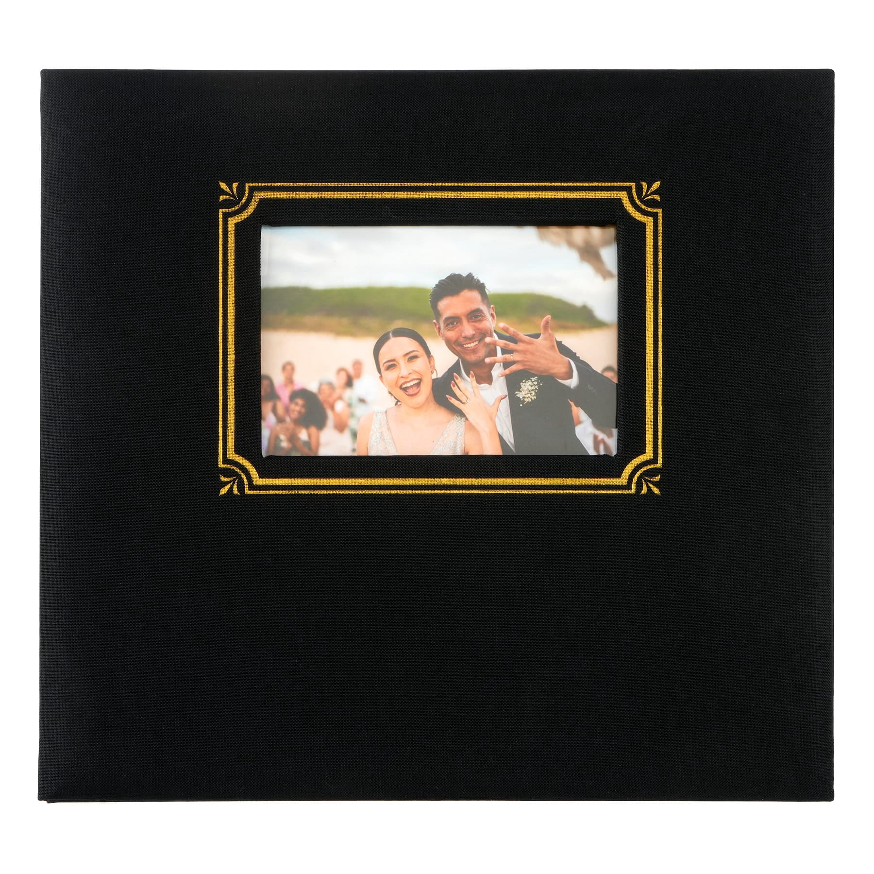 Recollections Scrapbook Album, Linen Photo Window Cover, Black/Gold, 12" x 12", 20 Pages, 1-Pack