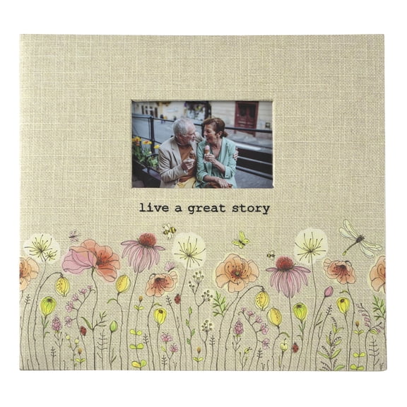Recollections Scrapbook Album - Linen-Style Wildflower Post Bound - Natural Brown - 12" x 12" - 10 Sheets - 1-Pack