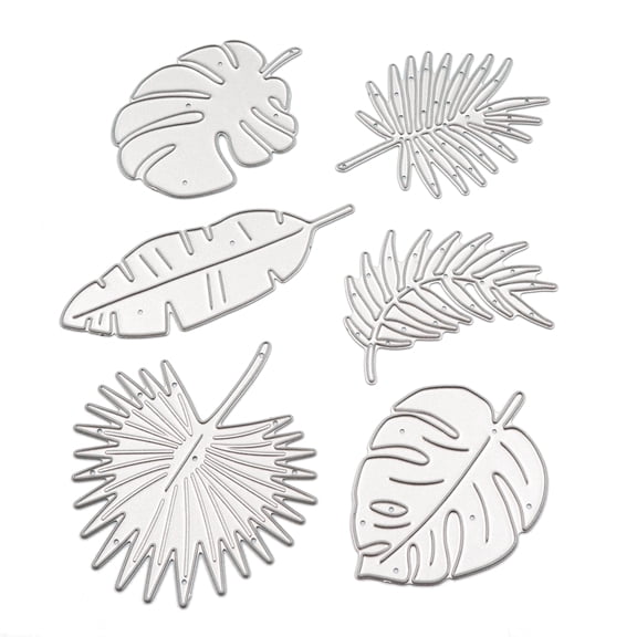 Recollections Tropical Leaves Cutting Die Set, 6 Pack