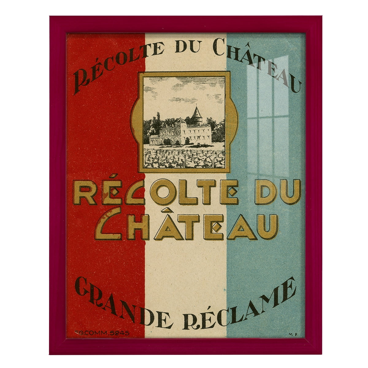 Recolte Du Chateau -Framed Print w/glass-Cherry Red