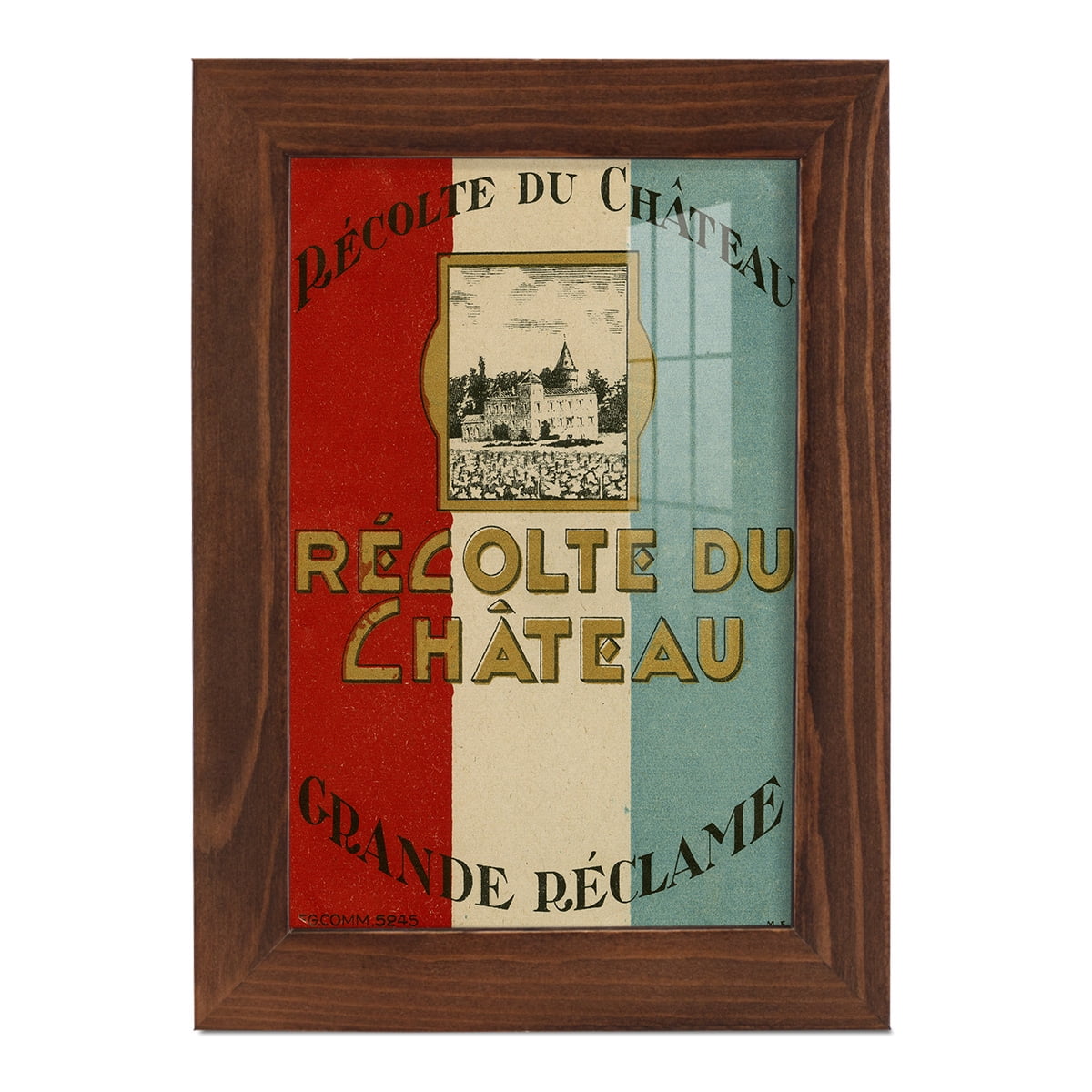 Recolte Du Chateau -Framed Print w/glass-Chestnut