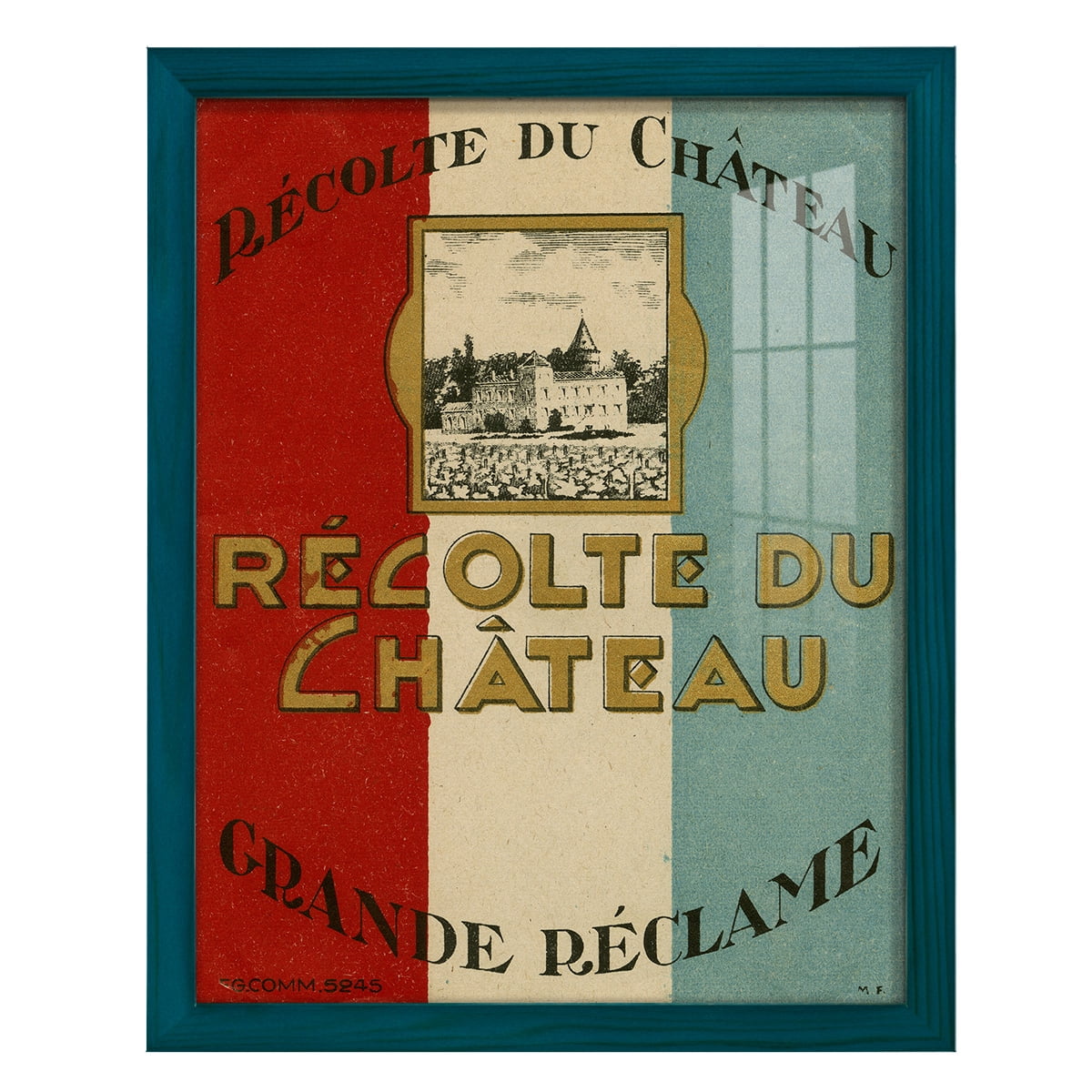 Recolte Du Chateau -Framed Print w/glass-Ocean Blue