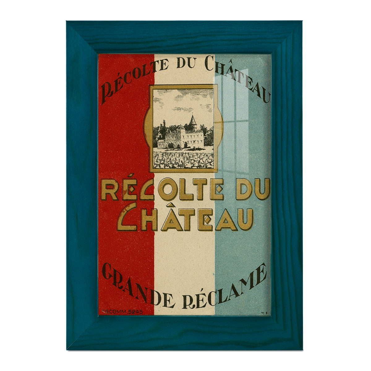 Recolte Du Chateau -Framed Print w/glass-Ocean Blue