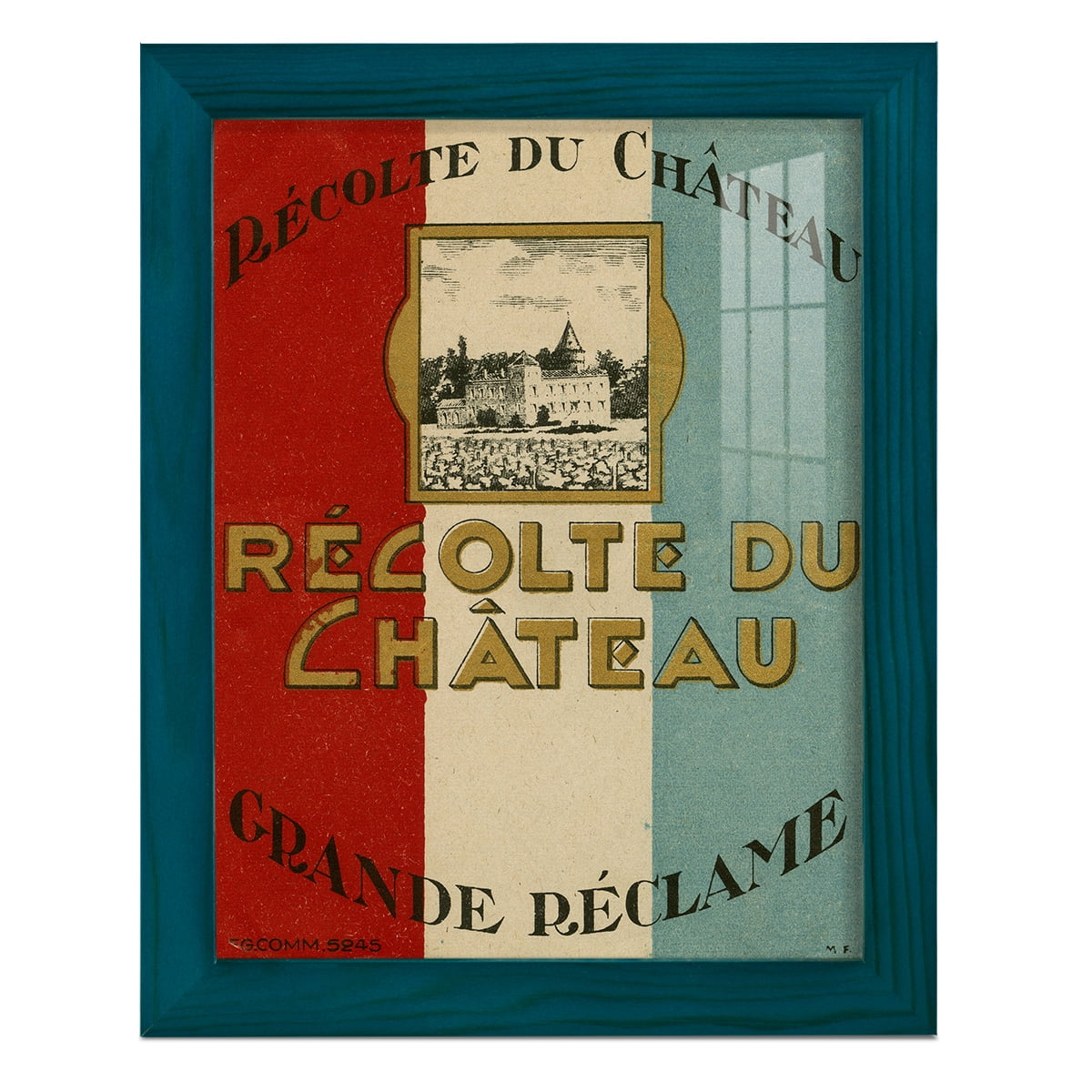 Recolte Du Chateau -Framed Print w/glass-Ocean Blue