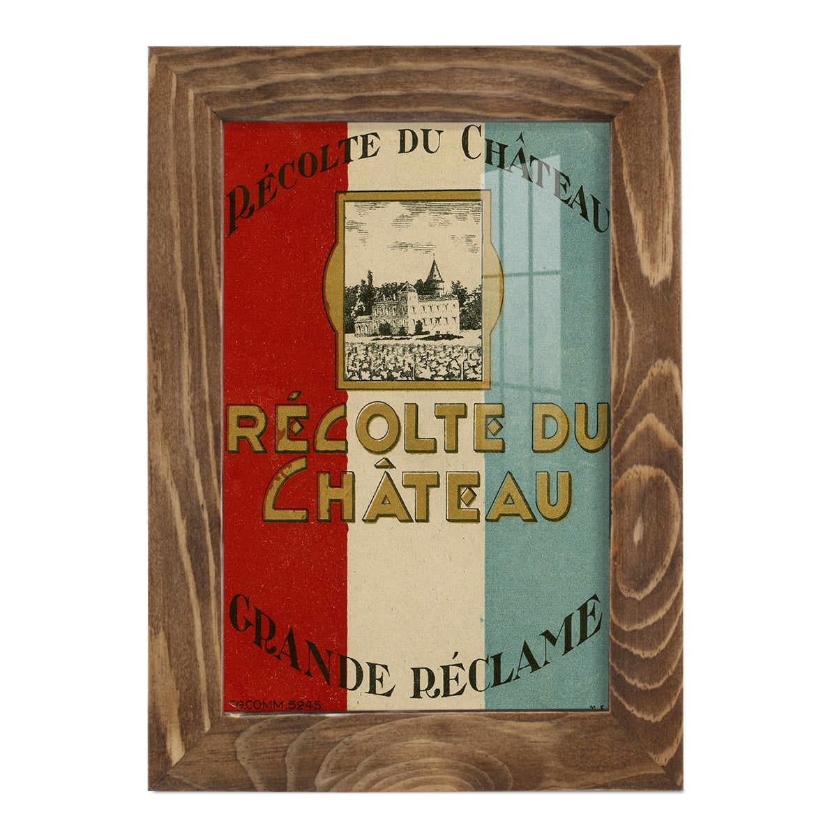 Recolte Du Chateau -Framed Print w/glass-Walnut