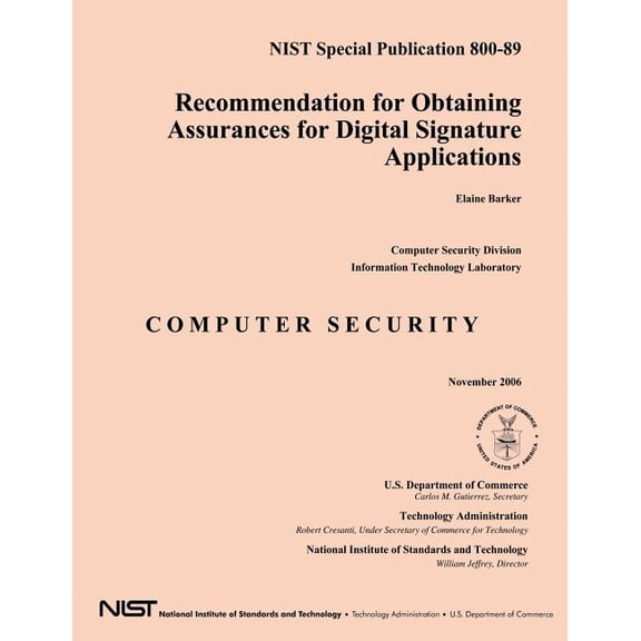 Recommendation for Obtaining Assurances for Digital Signature Applications