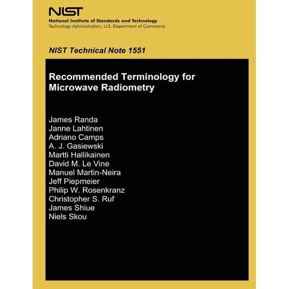 Recommended Terminology for Microwave Radiometry (Paperback)