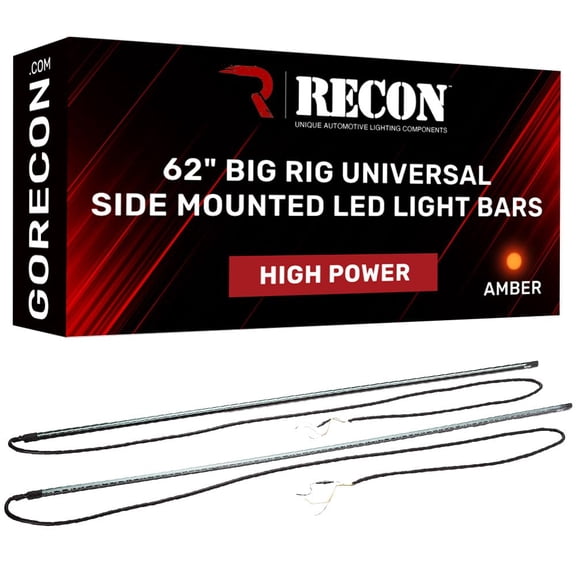 RECON - 62" Big Rig Universal Fit Side Mounted High Power LED Light Bar Kit Amber Running Lights & Turn Signals (62")