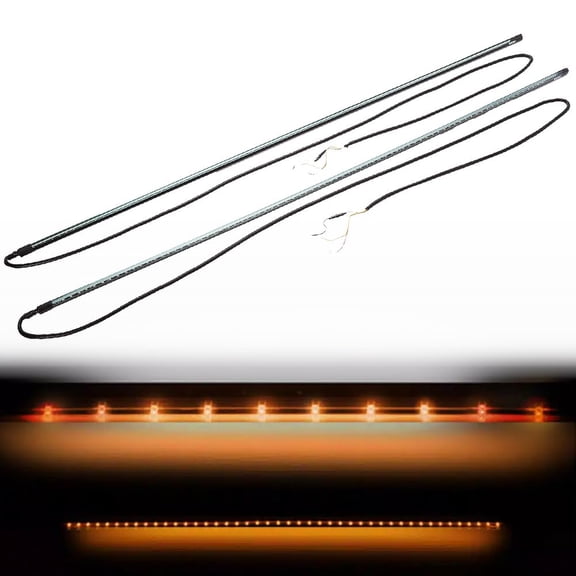 RECON Premium 62" Big Rig Ice Universal Fit Side Mounted High Power LED 2-PC Light Bar Kit Amber Running Lights & Turn Signals with White Courtesy/Cargo Lights