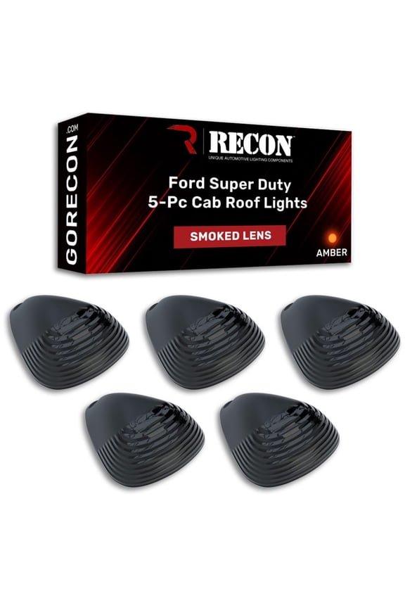 , 264142BK - Ford Super Duty Smoked Cab Roof Light Lenses Only
