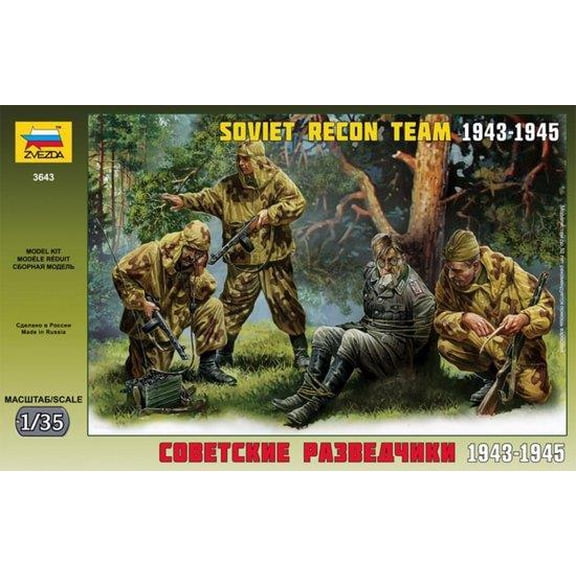 Zvezda 3643 1/35 Soviet Reconnaissance Team - WWII Miniature Plastic Model Kit