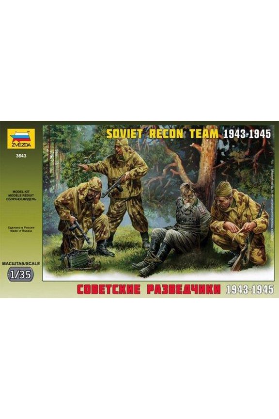 Zvezda 3643 1/35 Soviet Reconnaissance Team - WWII Miniature Plastic Model Kit