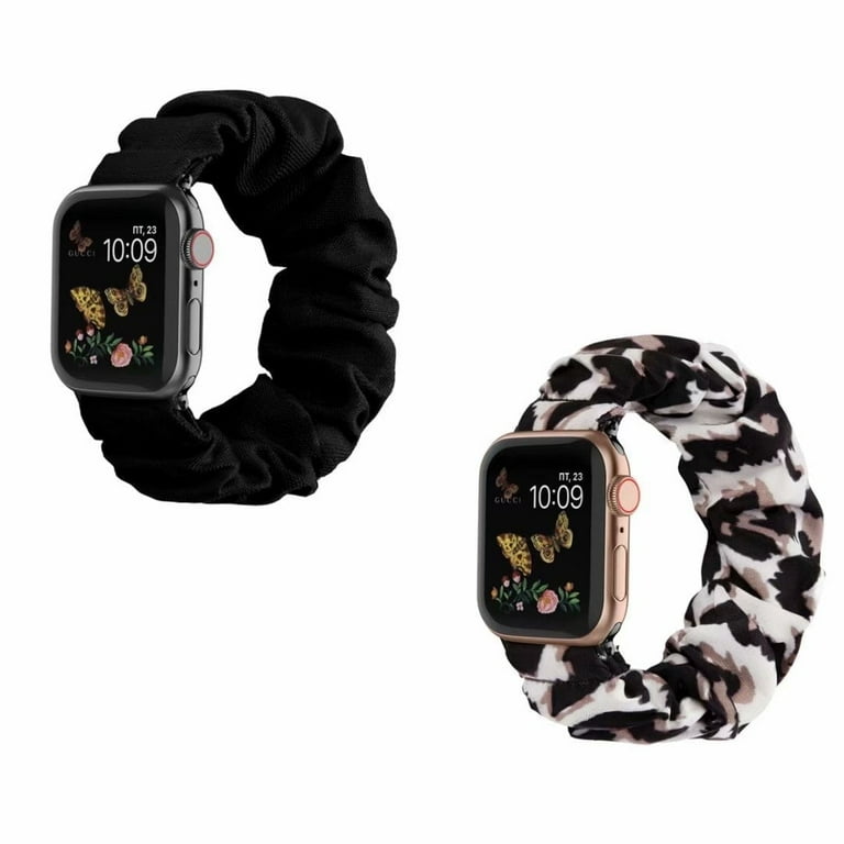 Recoppa 2 Pack Compatible for Scrunchie Apple Watch Band 38mm 42mm 40mm 44mm Cute Print Elastic Watch Bands Women Bracelet Strap for Apple iWatch Series 7 6 5 4 3 2 1 SE Walmart
