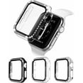 thumbnail image 1 of Recoppa 3 Pack Bling Rhinestone Case Protector w/ Tempered Glass Compatible with Apple Watch Case Protector 38m 40mm 41mm 42mm 44mm Series 6 7 8 9 3 4 5 SE 1 2 Full Cover Bumper for iWatch Women Girls, 1 of 8