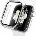 thumbnail image 1 of Recoppa Bling Rhinestone Case Protector w/ Tempered Glass Compatible with Apple Watch Case Protector 38m 40mm 41mm 42mm 44mm Series 6 7 8 9 3 4 5 SE 1 2 Full Cover Bumper for iWatch Women Girls, 1 of 7