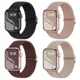 thumbnail image 1 of Recoppa Braided Stretchy Band Compatible with Apple Watch Bands for Women 40mm 38mm 41mm 42mm 44mm 45mm, Soft Adjustable Nylon Strap Solo Loop Wristband for iWatch Series 8 7 6 5 4 3 2 1 SE Ultra 2, 1 of 7