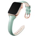 thumbnail image 1 of Recoppa Compatible with Apple Watch Bands 38mm 40mm, Non-Fade Slim Genuine Patent Leather Wristband for Women Apple iWatch Series SE/7//6/5/4/3/2/1, Milk Green", 1 of 8