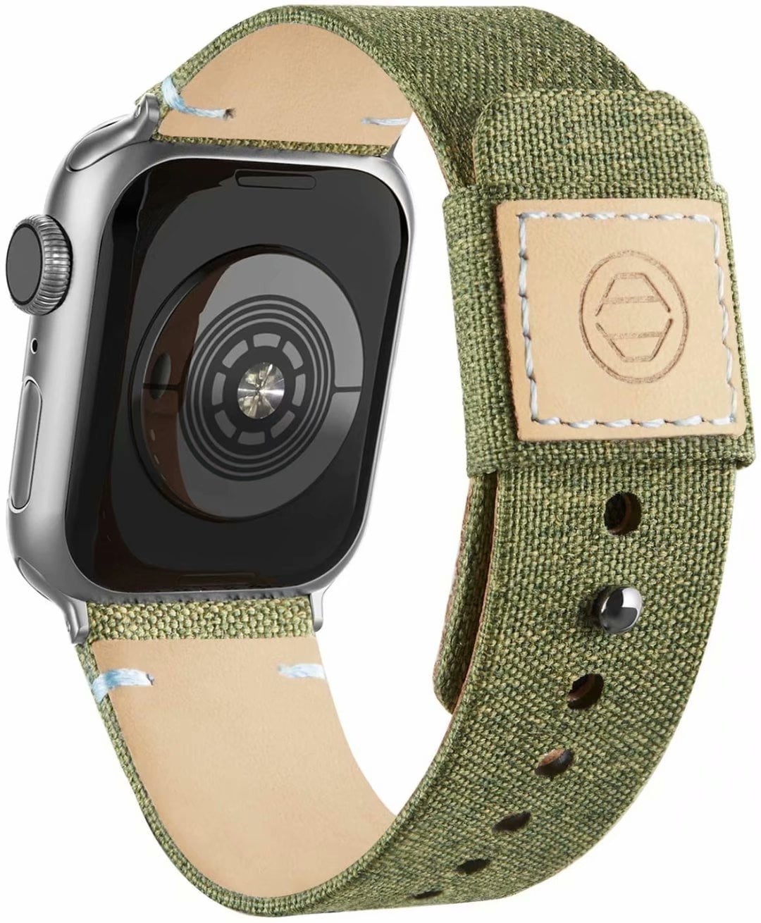 Recoppa Fabric Cloth Bands Compatible with Apple Watch 44mm 42mm 40mm 38mm Canvas Strap with Soft Genuine Leather Lining and Snap Button for Apple iwatch Series 7 6 5 4 3 2 1 SE Green Walmart