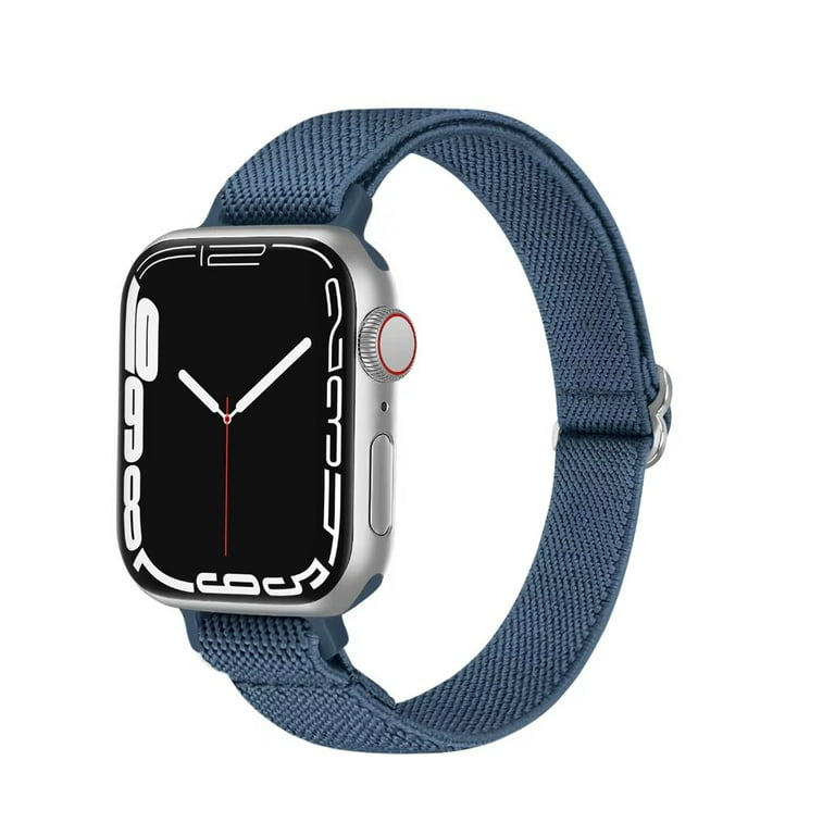 Braided Solo Loop for Apple Watch Band 44mm 40mm 45mm 41mm 38mm 42mm  Elastic Nylon Belt Bracelet iWatch Serie 3 4 5 SE 6 7 -Black and White