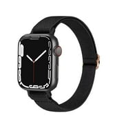 Recoppa Slim Stretchy Nylon Solo Loop Bands Compatible with Apple Watch Band 38mm 40mm 41mm 42mm 44mm 45mm, Braided Sport Elastic Thin Wristbands Women Straps for iWatch Series 7/6/5/4/3/2/1/SE