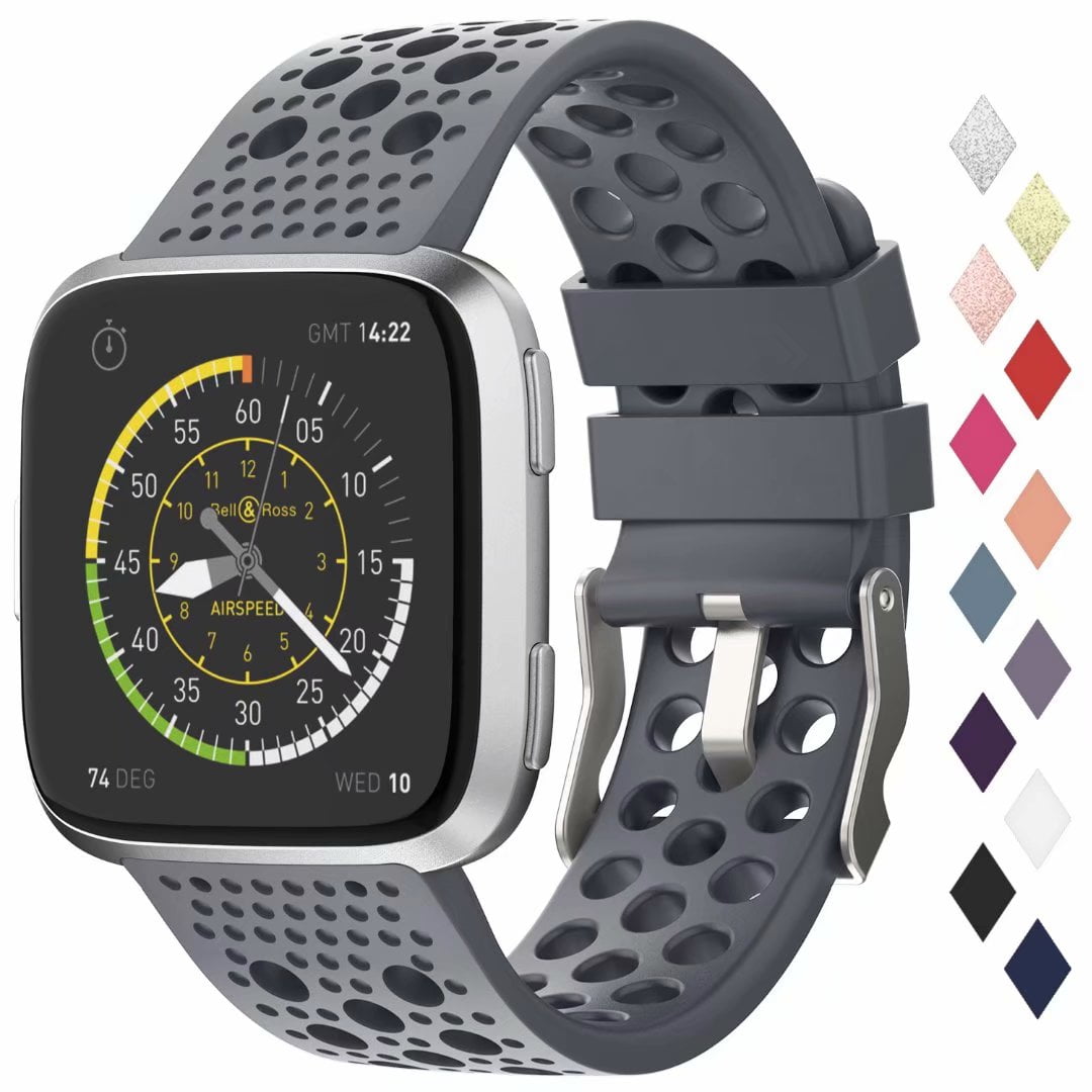 Recoppa Sport Bands Compatible with Fitbit Versa 2 Fitbit Versa Versa Lite Versa SE for Women Men Waterproof Breathable Wristband Accessories for Women Men Small and Large Walmart