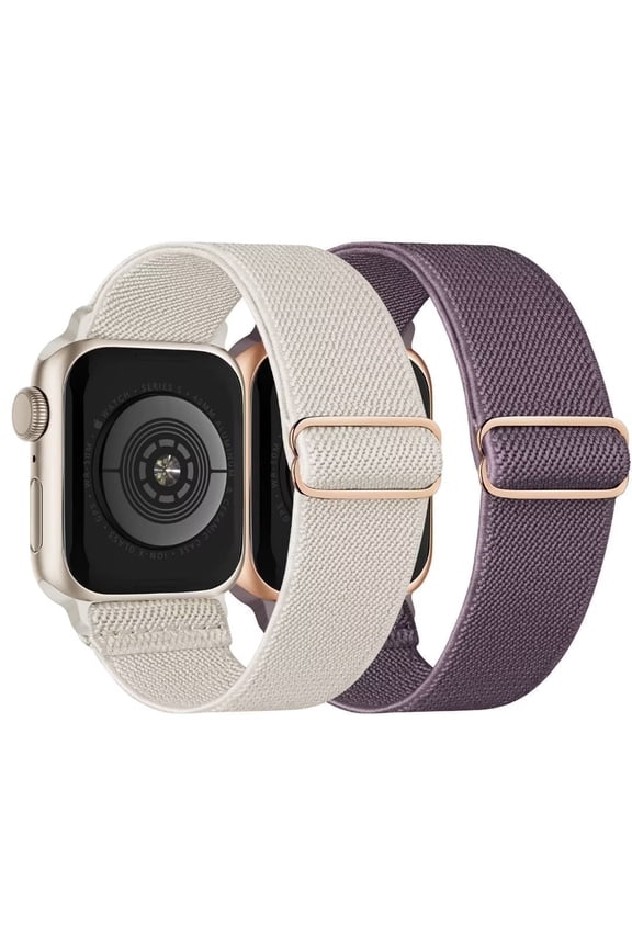 Stretchy Nylon Solo Loop Bands Compatible with Apple Watch 38mm 40mm 41mm 42mm 44mm 45mm, Adjustable Braided Sport Elastic Straps Women Men Wristbands for iWatch Series 7/6/5/4/3/2/1 SE