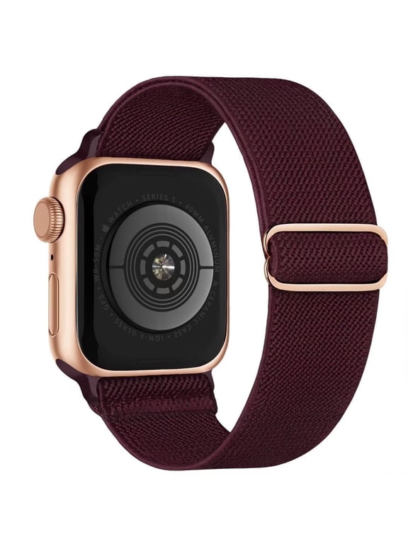 Stretchy Nylon Solo Loop Bands Compatible with Apple Watch 38mm 40mm 41mm 42mm 44mm 45mm, Adjustable Braided Sport Elastic Straps Women Men Wristbands for iWatch Series 7/6/5/4/3/2/1 SE