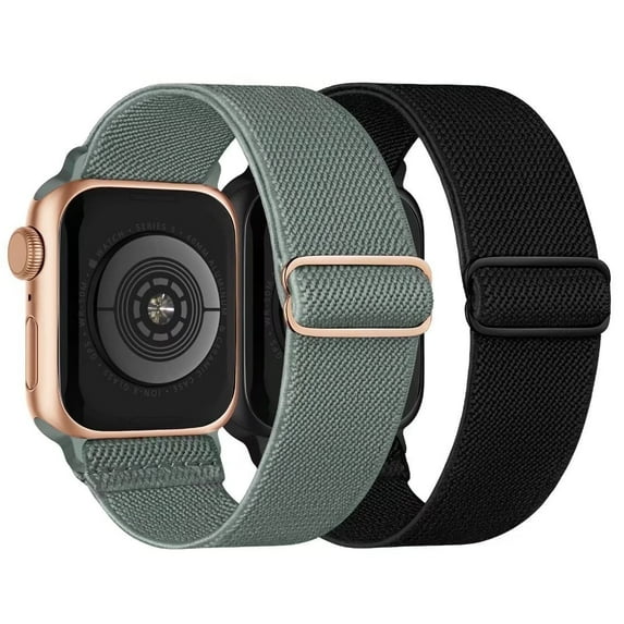 Recoppa Stretchy Nylon Solo Loop Bands Compatible with Apple Watch 38mm 40mm 41mm 42mm 44mm 45mm, Adjustable Braided Sport Elastic Straps Women Men Wristbands for iWatch Series 7/6/5/4/3/2/1 SE