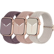 Recoppa Stretchy Nylon Solo Loop Compatible with Apple Watch Band 38mm 40mm 41mm 42mm 44mm 45mm for Women Men, Adjustable Sport Elastic Wristbands Braided Strap