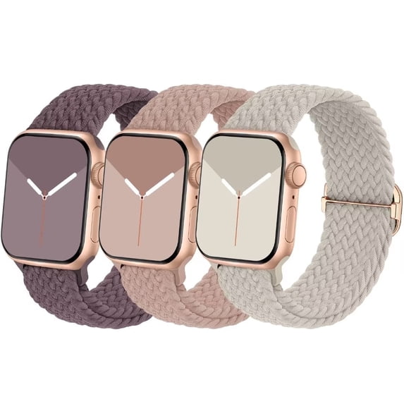 Recoppa Stretchy Nylon Solo Loop Compatible with Apple Watch Band 38mm 40mm 41mm 42mm 44mm 45mm for Women Men, Adjustable Sport Elastic Wristbands Braided Straps for iWatch Series 7/6/5/4/3/2/1/SE