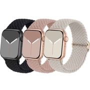 Recoppa Stretchy Nylon Solo Loop Compatible with Apple Watch Band 38mm 40mm 41mm 42mm 44mm 45mm for Women Men, Adjustable Sport Elastic Wristbands Braided Strap