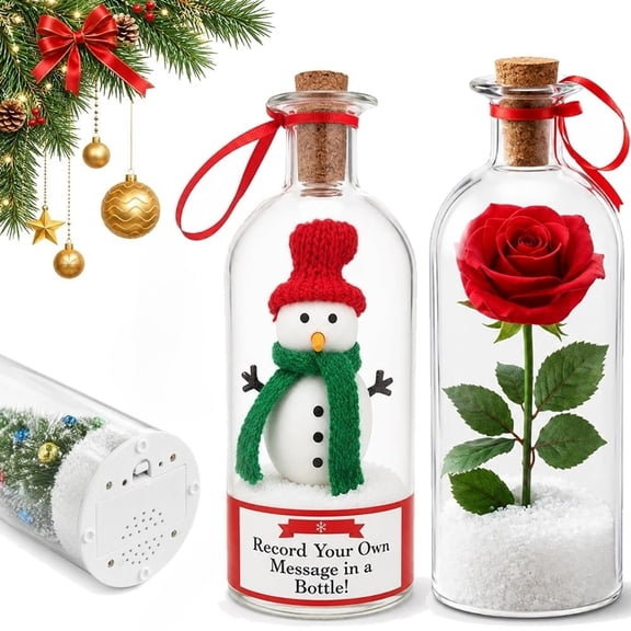 Record A Message Christmas Tree, Recordable Christmas Tree in A Bottle, Voice Message Decor