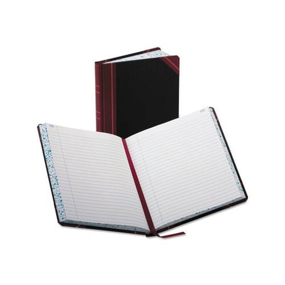 Record/Account Book Record Rule, Black/Red, 300 Pages, 9 5/8 x 7 5/8