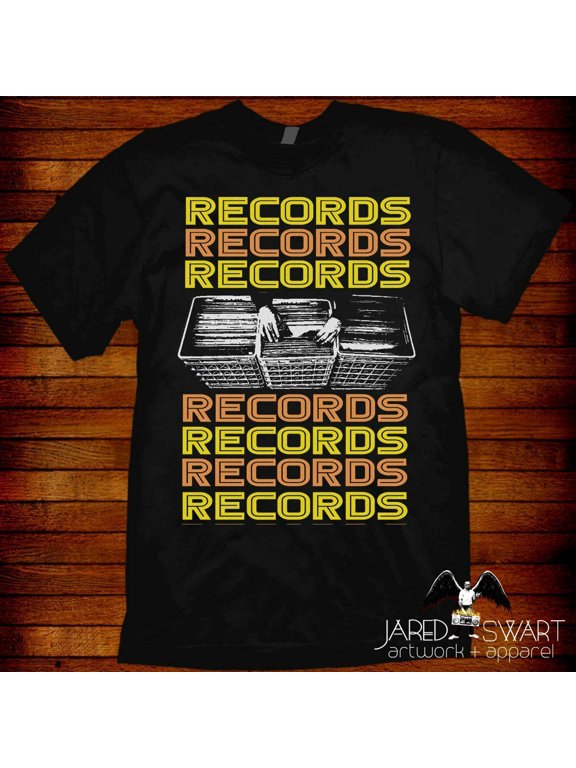 Record Collector T-shirt Vinyl Junkie crates retro style 70s