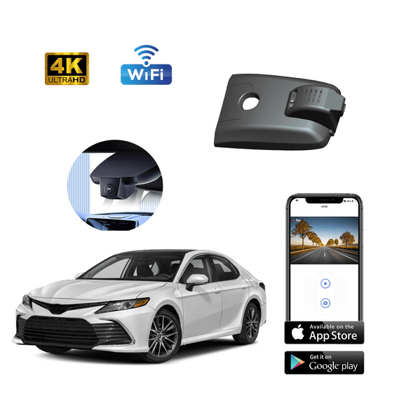 Record Eye Dash Cam Suitable For Toyota Camry 2021-2024OEM Factory Look, UHD 2160P Video, WiFi&APP, G-Sensor, Loop Recording, 64GB Card