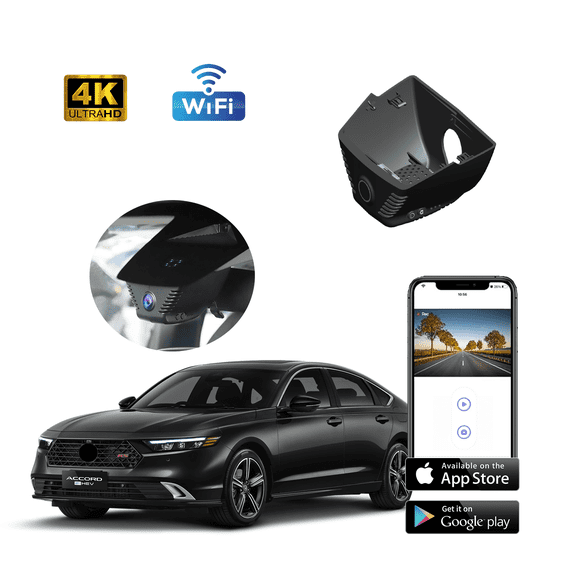 Record Eye Dash Cam Suitable for Honda Accord & Hybrid 2023 2024 LX Sport EX Touring EX-L (Gen11),OEM Factory Look, UHD 2160P Video, WiFi&APP, G-Sensor, Loop Recording, 64GB Card