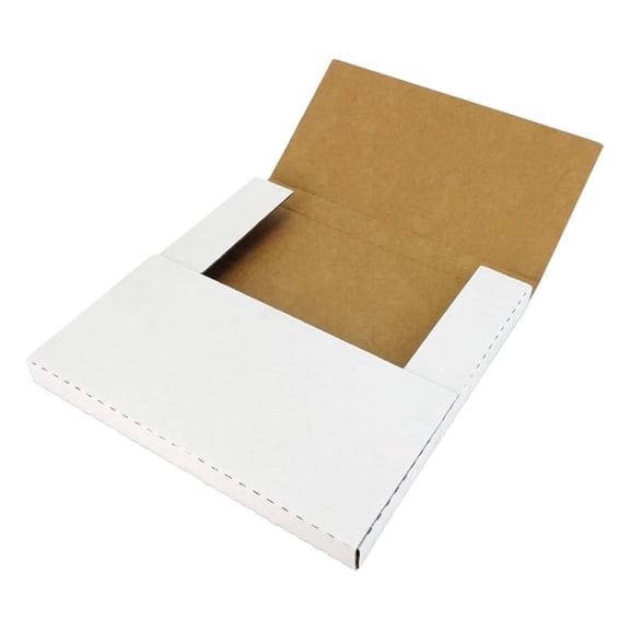 Record Mailers 12 Inch - 50 Pack Vinyl LP Shipping Mailers with Perforated Fold - Variable Depth 1/2" to 1" - White Side - Album Storage & Mailing