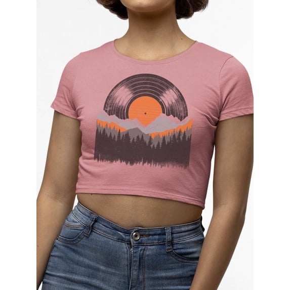 Record Mountains Graphic Tee Crop Tee Women's
