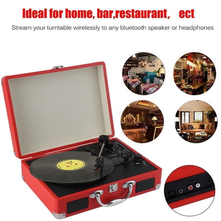 Record Player 3-Speed Stereo Turntable With Playing Function