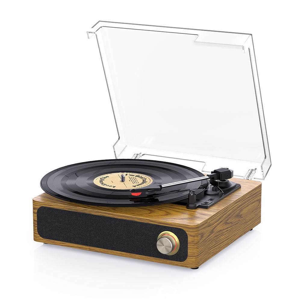 Record Player, Bluetooth Turntable with 2 Built-in Stereo Speakers, 3 ...
