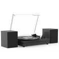 thumbnail image 1 of Record Player Bluetooth Turntable with Bookshelf Speakers, Vinyl Record Player Support USB Belt-Driven Turntable, Dark Black, 1 of 5