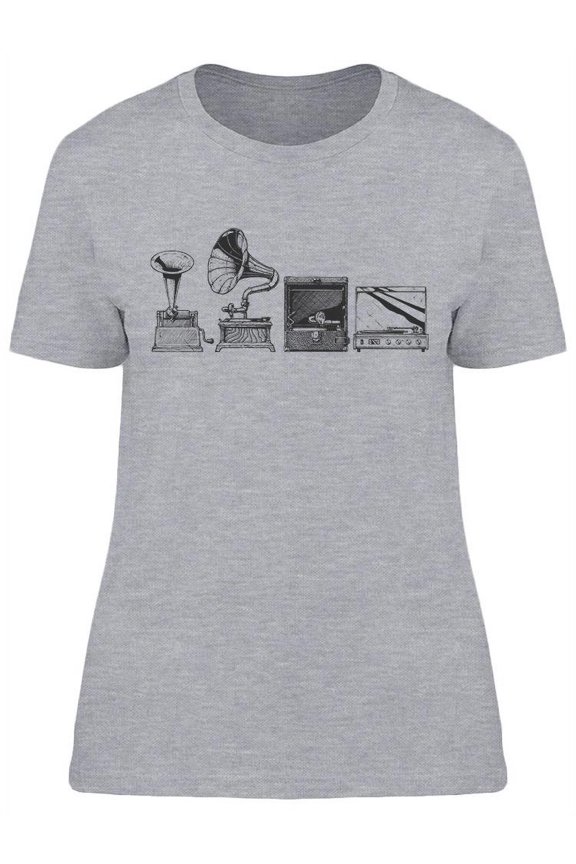 Record Player Evolution Set T-Shirt Women -Image by Shutterstock, Female Small