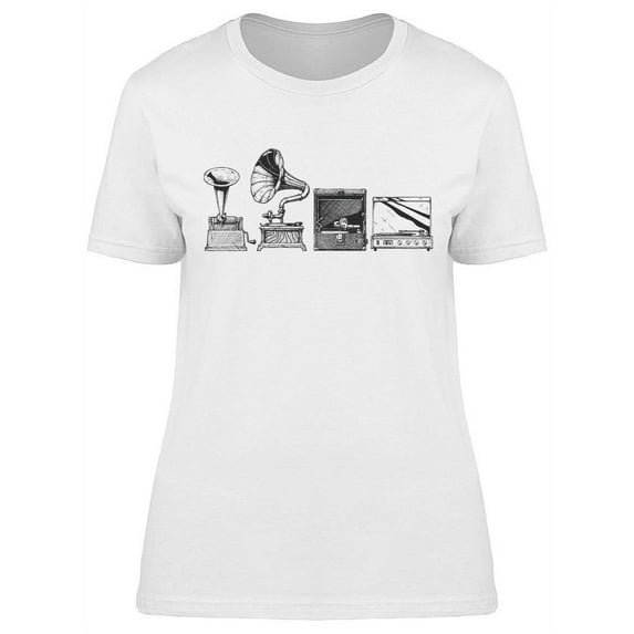 Record Player Evolution Set T-Shirt Women -Image by Shutterstock, Female XX-Large