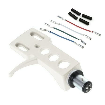 Record Player Headshell Phonograph Turntable Replacement Headshell with 4pcs Lead Wires for Record Player