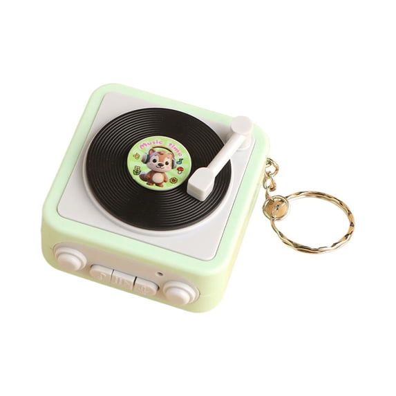 Record Player Keychain Portable Music Toy with 30-Second Recording Function